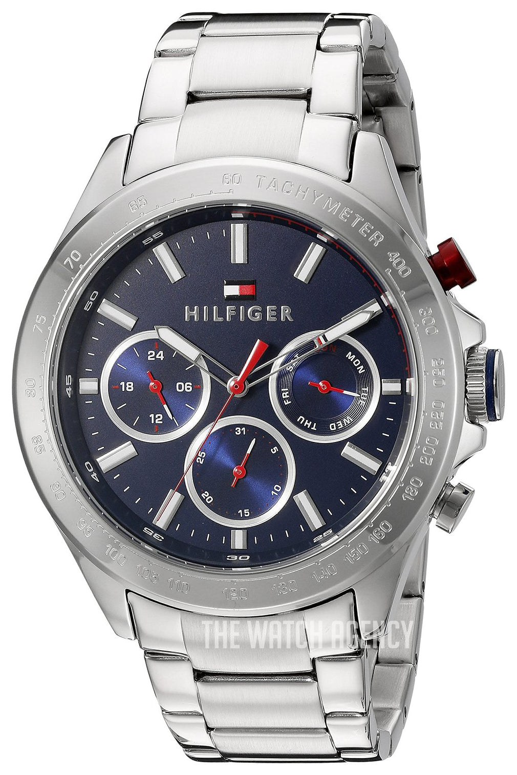  Shop Authentic Tommy Hilfiger Hudson Chronograph Quartz Blue Dial Silver Steel Strap Watch For Men - 1791228 - Luxxuri