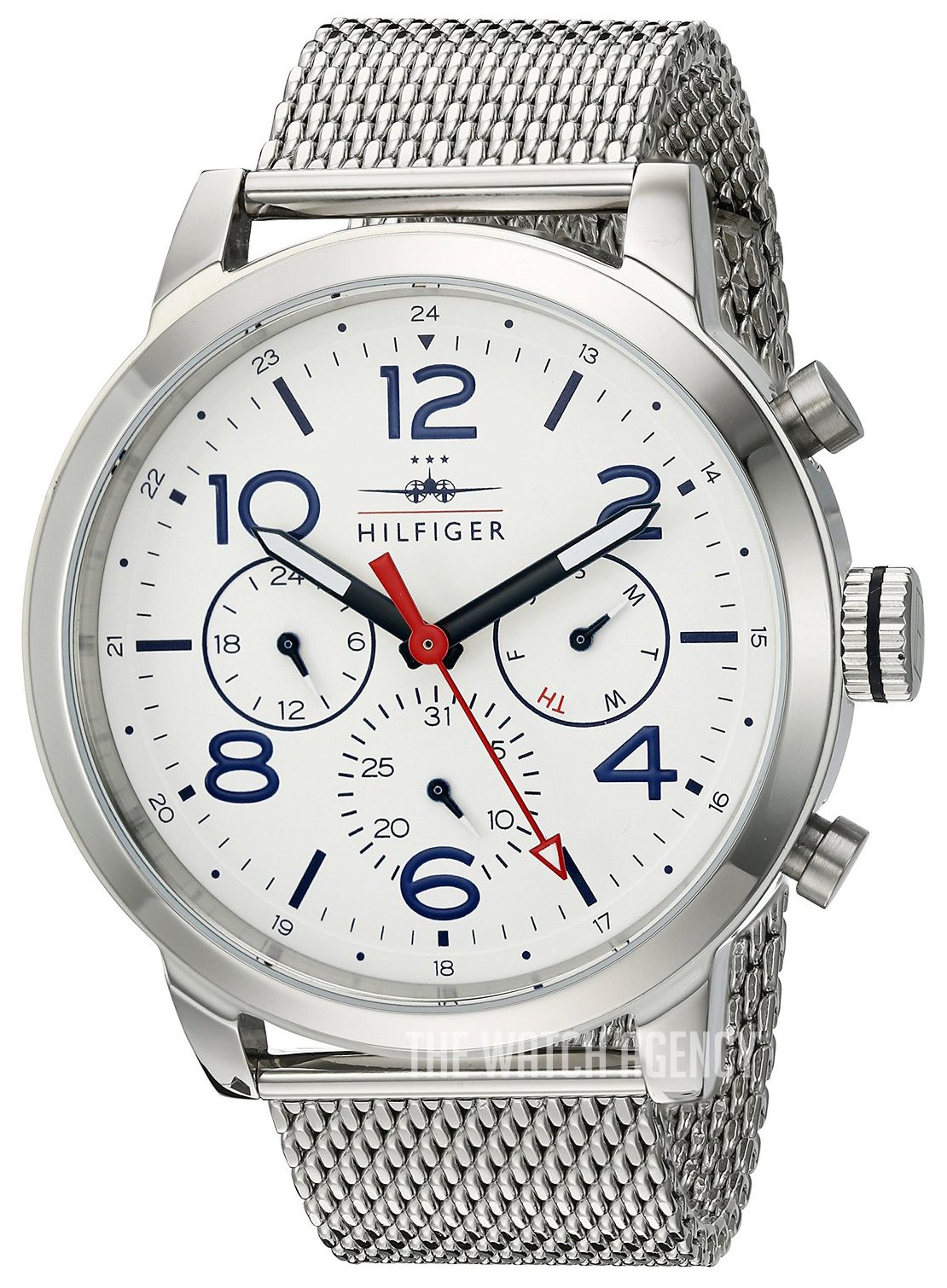  Shop Authentic Tommy Hilfiger Jake Quartz White Dial Silver Mesh Bracelet Watch for Men - 1791233 - Luxxuri