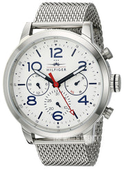  Shop Authentic Tommy Hilfiger Jake Quartz White Dial Silver Mesh Bracelet Watch for Men - 1791233 - Luxxuri