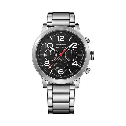  Shop Authentic Tommy Hilfiger Jake Chronograph Black Dial Silver Steel Strap Watch for Men - 1791234 - Luxxuri