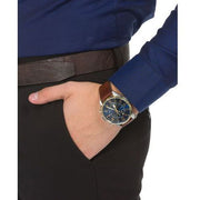  Shop Authentic Tommy Hilfiger Daniel Blue Dial Brown Leather Strap Watch for Men - 1710380 - Luxxuri
