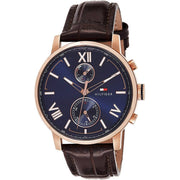  Shop Authentic Tommy Hilfiger Aiden Quartz Blue Dial Brown Leather Strap Watch for Men - 1791308 - Luxxuri