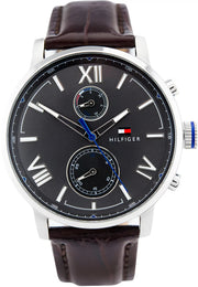  Shop Authentic Tommy Hilfiger Aiden Quartz Black Dial Brown Leather Strap Watch for Men - 1791309 - Luxxuri