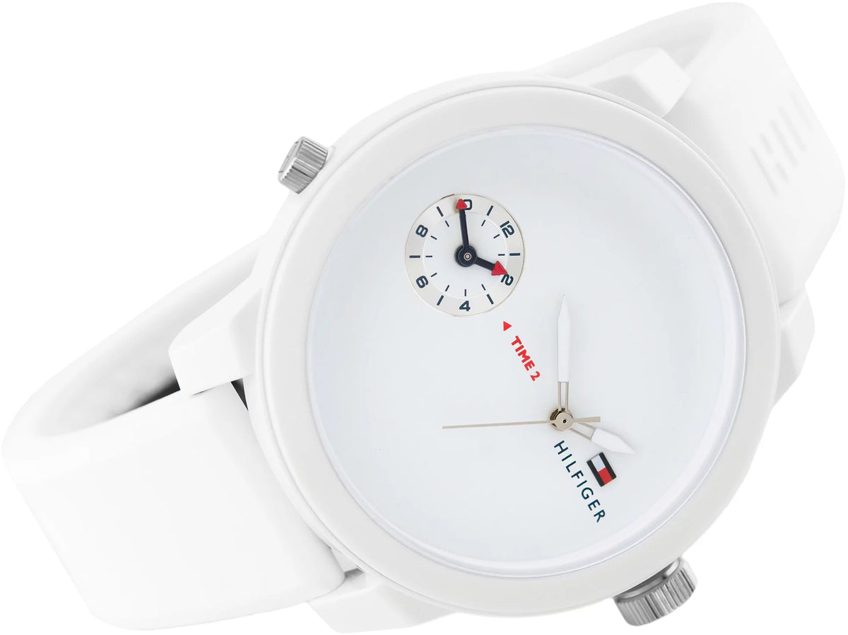  Shop Authentic Tommy Hilfiger Denim White Dial White Rubber Strap Watch for Men - 1791324 - Luxxuri