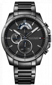 Shop Authentic Tommy Hilfiger Decker Quartz Black Dial Black Steel Strap Watch for Men - 1791347 - Luxxuri