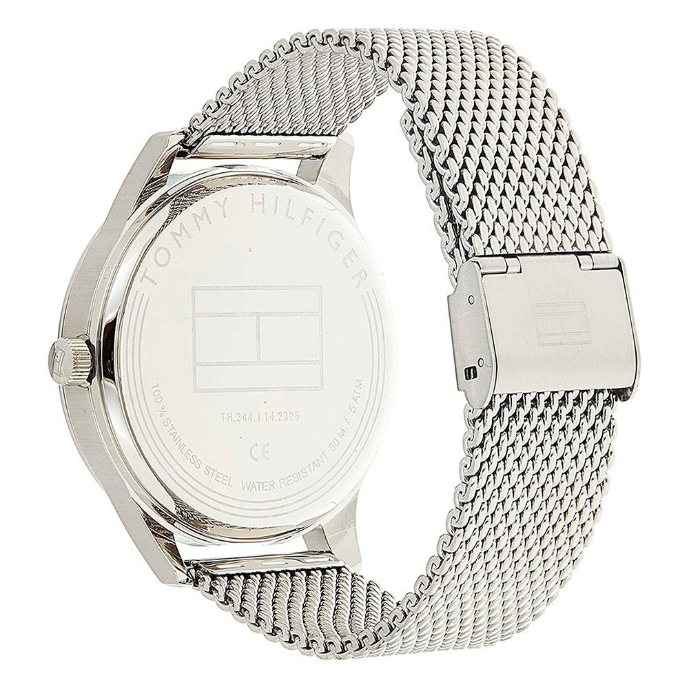  Shop Authentic Tommy Hilfiger Damon Quartz Chronograph Black Dial Silver Mesh Bracelet Watch for Men - 1791415 - Luxxuri