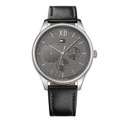  Shop Authentic Tommy Hilfiger Damon Multifunction Black Dial Black Leather Strap Watch for Men - 1791417 - Luxxuri