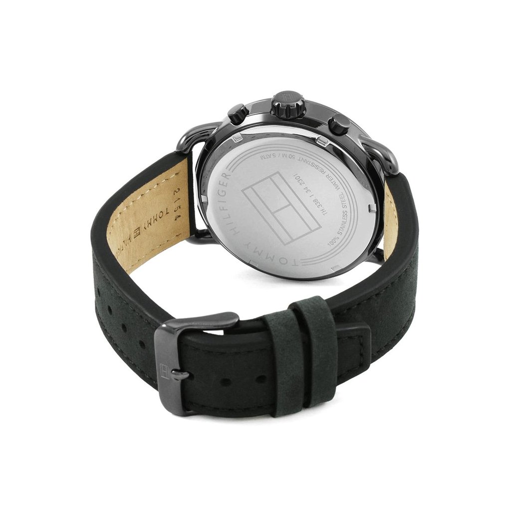  Shop Authentic Tommy Hilfiger Briggs Black Dial Black Leather Strap Watch for Men - 1791426 - Luxxuri