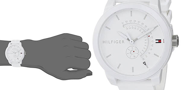  Shop Authentic Tommy Hilfiger Denim Analog White Dial White Rubber Strap Watch for Men - 1791481 - Luxxuri