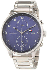  Shop Authentic Tommy Hilfiger Chase Multifunction Blue Dial Silver Steel Strap Watch for Men - 1791575 - Luxxuri