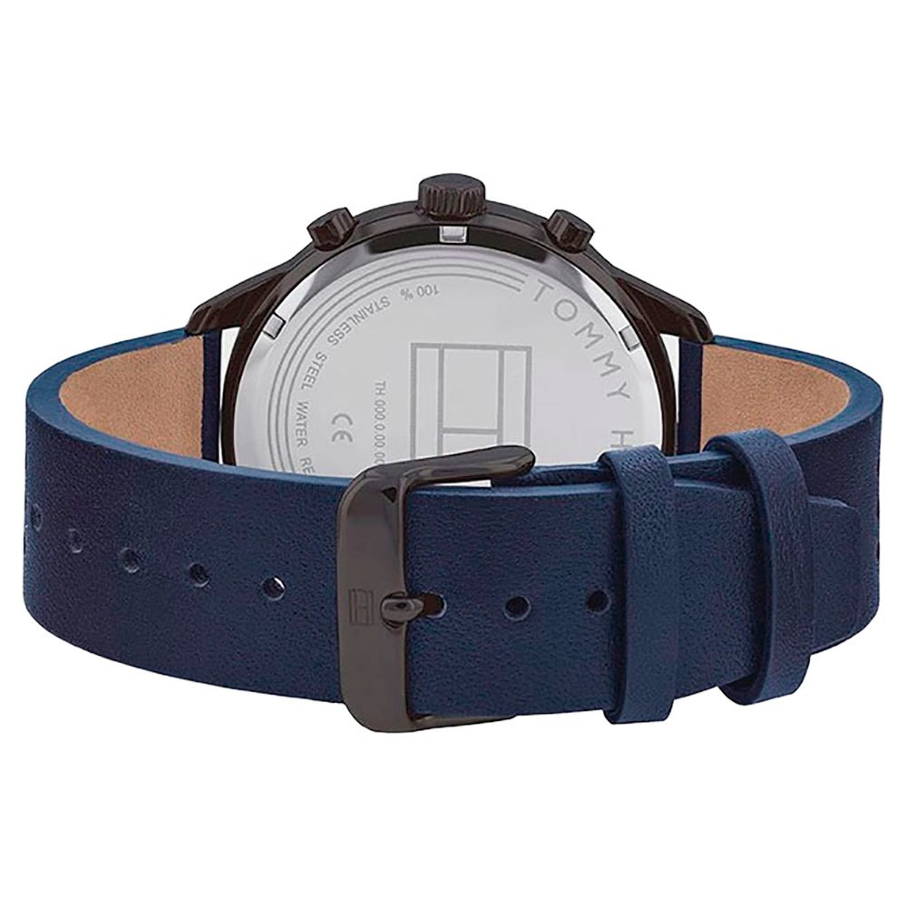  Shop Authentic Tommy Hilfiger Chase Grey Dial Blue Leather Strap Watch for Men - 1791578 - Luxxuri
