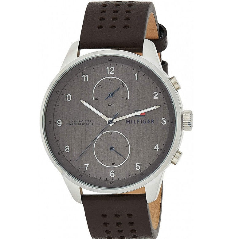  Shop Authentic Tommy Hilfiger Chase Quartz Brown Dial Brown Leather Strap Watch for Men - 1791579 - Luxxuri
