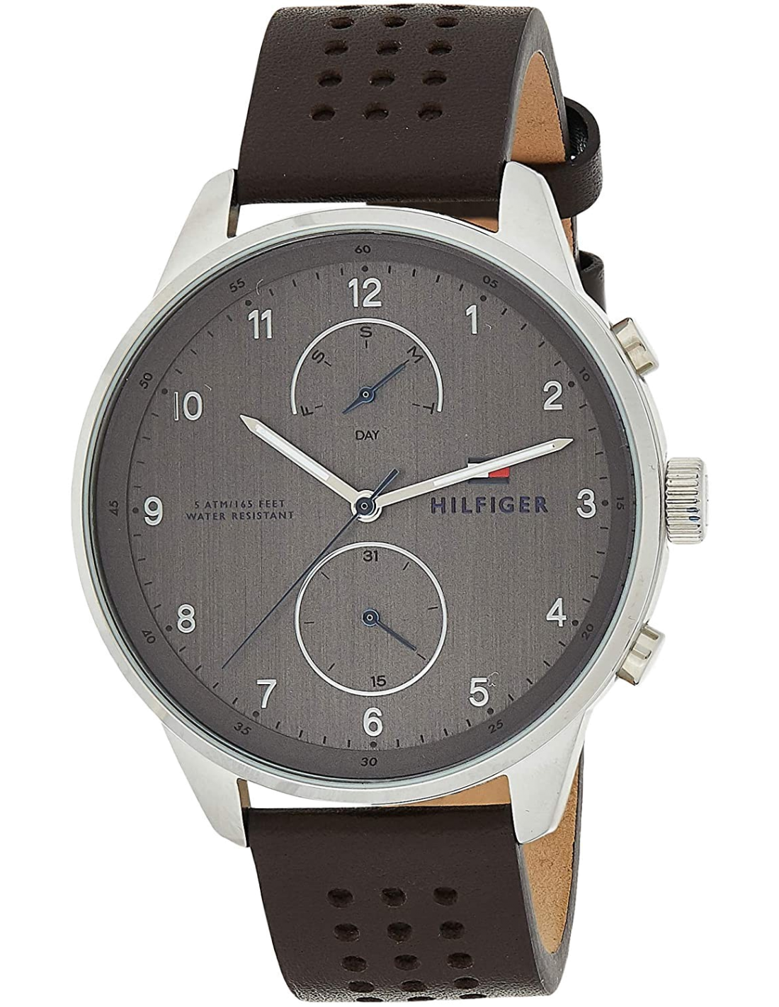  Shop Authentic Tommy Hilfiger Chase Quartz Brown Dial Brown Leather Strap Watch for Men - 1791579 - Luxxuri