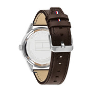  Shop Authentic Tommy Hilfiger Austin Grey Dial Brown Leather Strap Watch for Men - 1791637 - Luxxuri