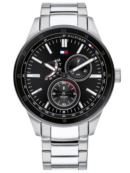  Shop Authentic Tommy Hilfiger Austin Black Dial Silver Steel Strap Watch for Men - 1791639 - Luxxuri