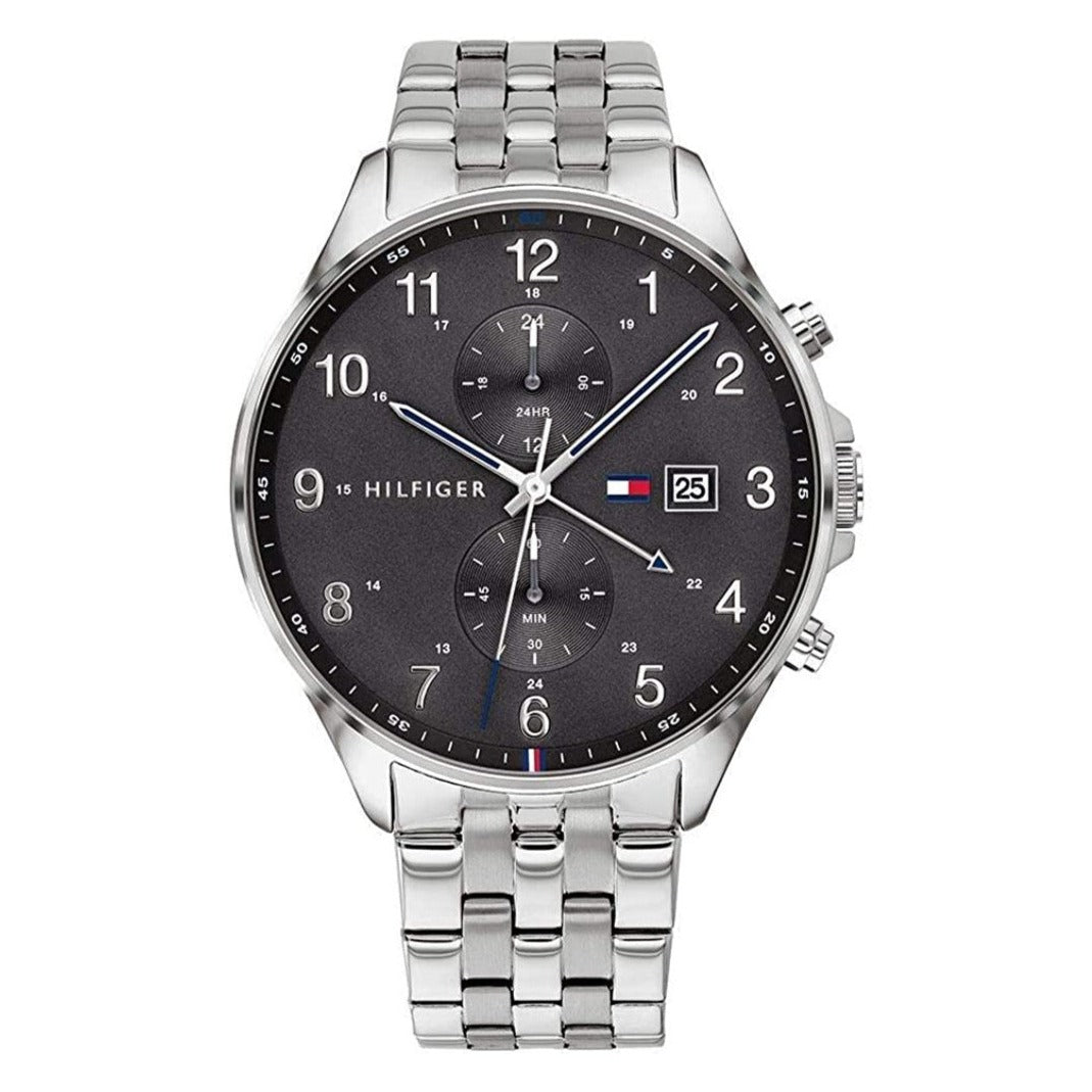  Shop Authentic Tommy Hilfiger West Quartz Black Dial Silver Steel Strap Watch For Men - 1791707 - Luxxuri