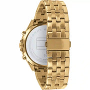  Shop Authentic Tommy Hilfiger West Chronograph Quartz Black Dial Gold Steel Strap Watch For Men - 1791708 - Luxxuri