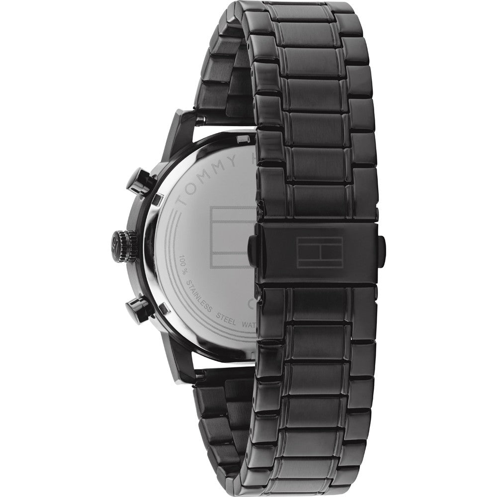  Shop Authentic Tommy Hilfiger Evan Chronograph Quartz Black Dial Black Steel Strap Watch For Men - 1710410 - Luxxuri