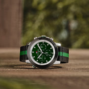  Shop Authentic Tommy Hilfiger Troy Chronograph Green Dial Two Tone Nylon Strap Watch For Men - 1792107 - Luxxuri