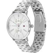  Shop Authentic Tommy Hilfiger Jenna Quartz White Dial Silver Steel Strap Watch for Women - 1782068 - Luxxuri