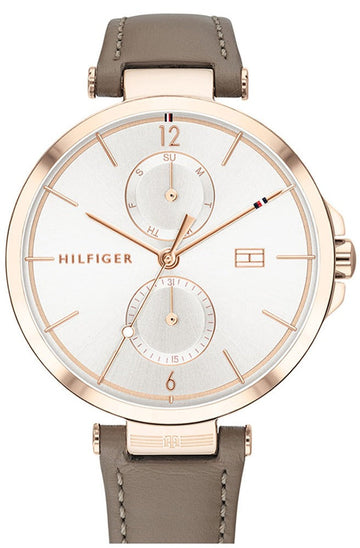  Shop Authentic Tommy Hilfiger Angela Quartz Silver Dial Brown Leather Strap Watch for Women - 1782125 - Luxxuri