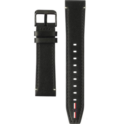  Shop Authentic Tommy Hilfiger Trent Multifunction Black Dial Black Leather Strap Watch for Men - 1791136 - Luxxuri