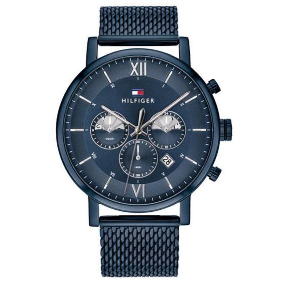  Shop Authentic Tommy Hilfiger Evan Blue Dial Blue Mesh Bracelet Watch for Men - 1710397 - Luxxuri