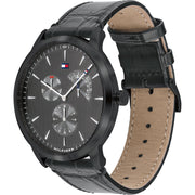  Shop Authentic Tommy Hilfiger Brad Chronograph Quartz Grey Dial Grey Leather Strap Watch For Men - 1710388 - Luxxuri