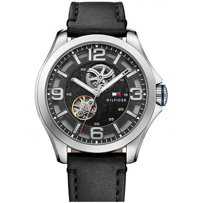  Shop Authentic Tommy Hilfiger Bruce Analog Black Dial Black Leather Strap Watch for Men - 1791279 - Luxxuri