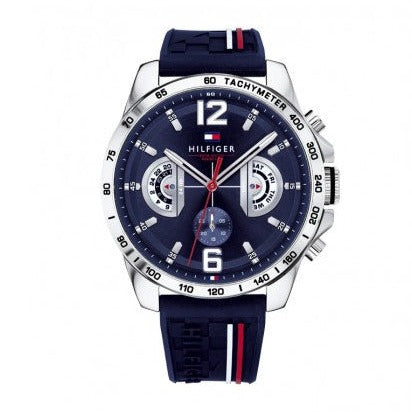  Shop Authentic Tommy Hilfiger Decker Blue Dial Blue Rubber Strap Watch for Men - 1791476 - Luxxuri