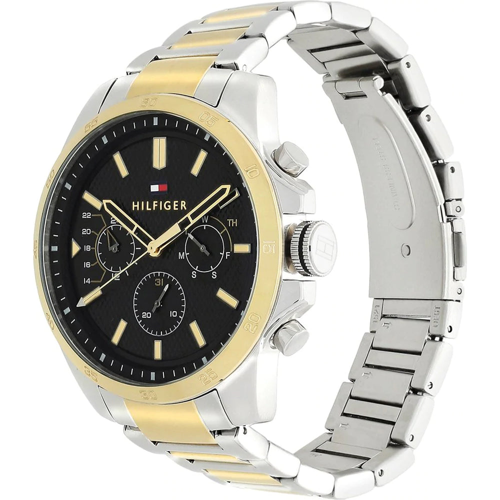  Shop Authentic Tommy Hilfiger Decker Chronograph Black Dial Two Tone Steel Strap Watch for Men - 1791559 - Luxxuri