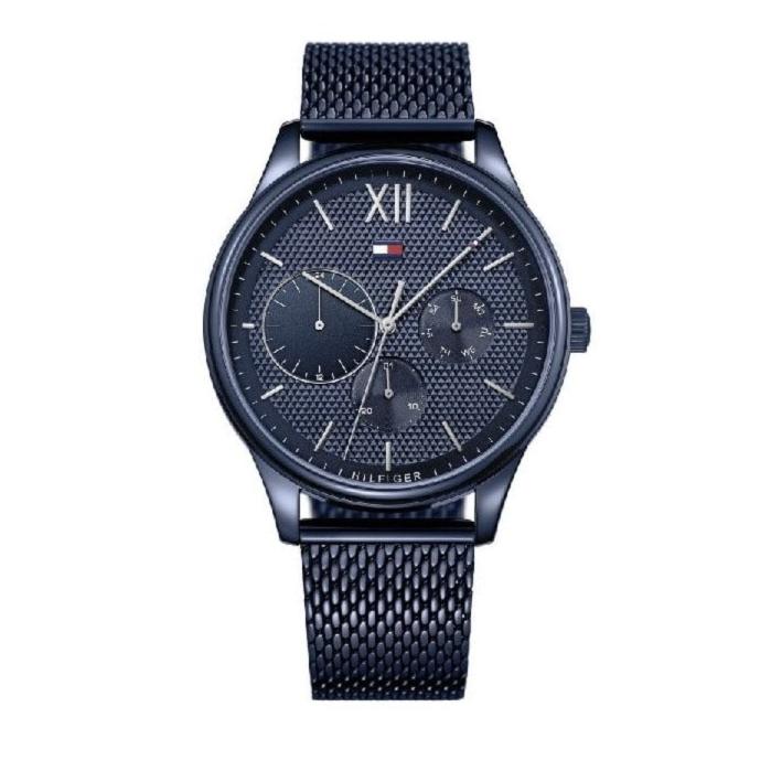  Shop Authentic Tommy Hilfiger Damon Quartz Blue Dial Blue Mesh Bracelet Watch for Men - 1791421 - Luxxuri