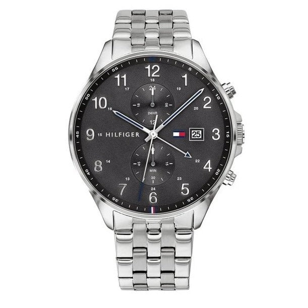  Shop Authentic Tommy Hilfiger West Quartz Black Dial Silver Steel Strap Watch For Men - 1791707 - Luxxuri