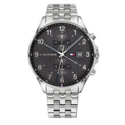  Shop Authentic Tommy Hilfiger West Quartz Black Dial Silver Steel Strap Watch For Men - 1791707 - Luxxuri