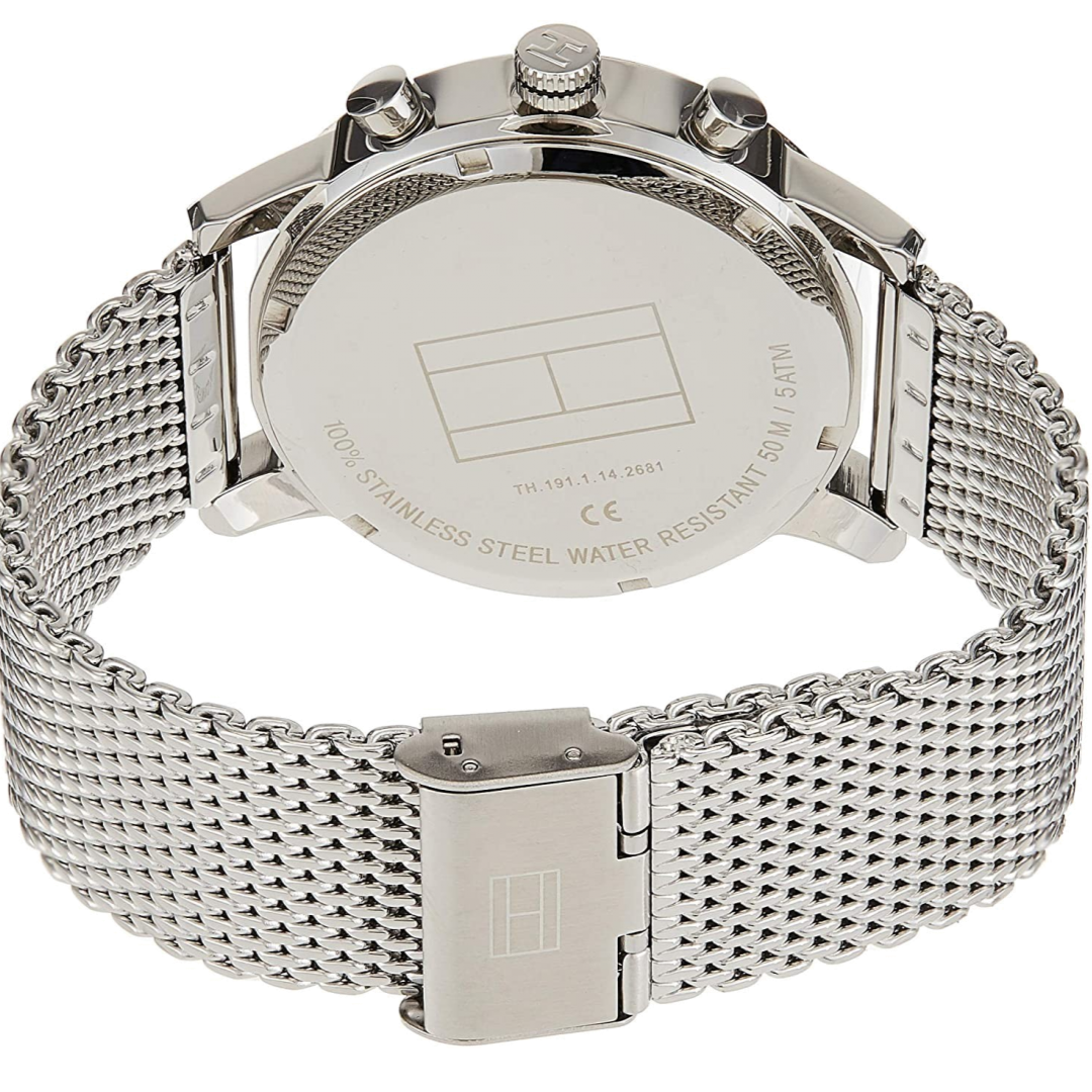  Shop Authentic Tommy Hilfiger Harrison Quartz Grey Dial Silver Mesh Bracelet Watch for Men - 1790877 - Luxxuri