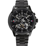  Shop Authentic Tommy Hilfiger Henry Chronograph Black Dial Black Steel Strap Watch For Men - 1710478 - Luxxuri