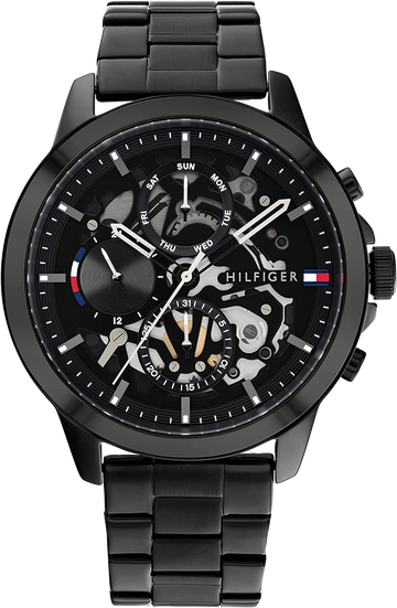  Shop Authentic Tommy Hilfiger Henry Chronograph Black Dial Black Steel Strap Watch For Men - 1710478 - Luxxuri