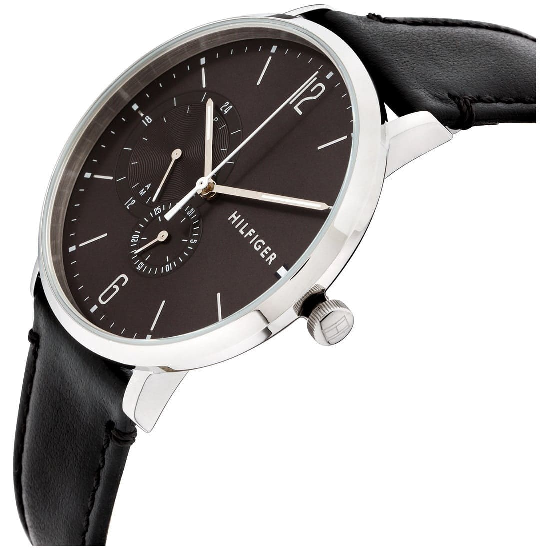  Shop Authentic Tommy Hilfiger Brooklyn Black Dial Black Leather Strap Watch for Men - 1791509 - Luxxuri