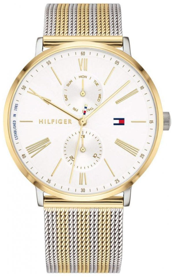  Shop Authentic Tommy Hilfiger Jenna Quartz White Dial Two Tone Mesh Bracelet Watch for Women  - 1782074 - Luxxuri
