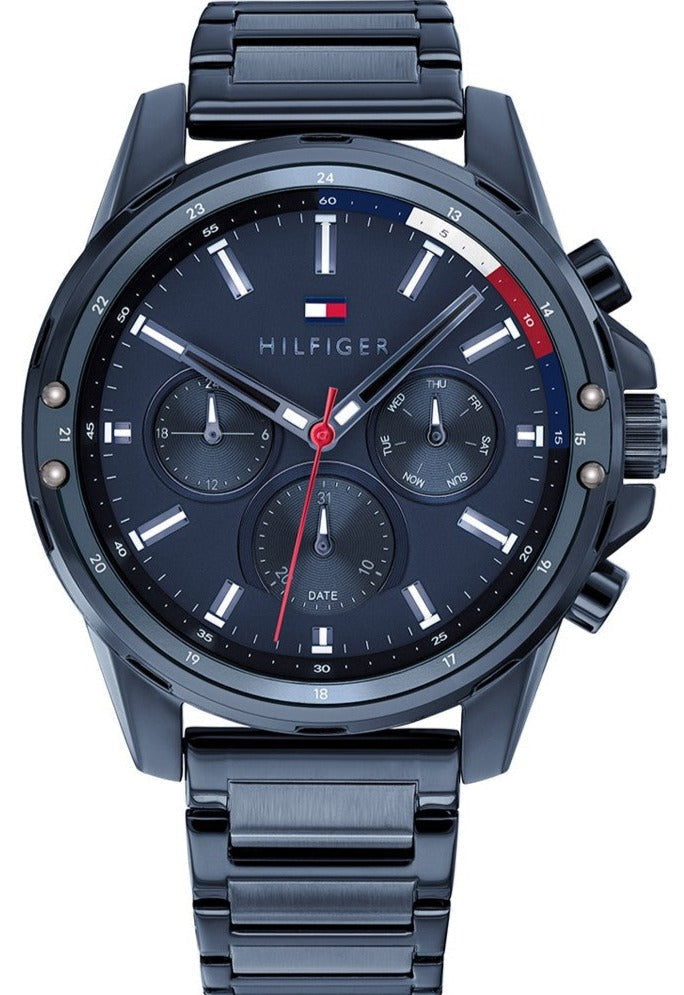  Shop Authentic Tommy Hilfiger Mason Blue Dial Blue Steel Strap Watch for Men - 1791789 - Luxxuri