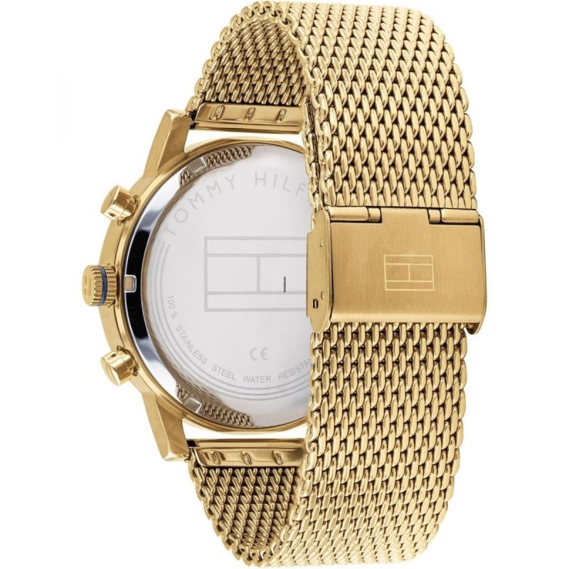  Shop Authentic Tommy Hilfiger Kane White Dial Gold Mesh Bracelet Watch for Men - 1710403 - Luxxuri