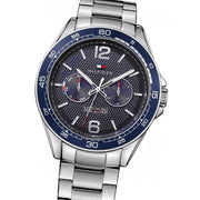  Shop Authentic Tommy Hilfiger Erik Chronograph Blue Dial Silver Steel Strap Watch for Men - 1791366 - Luxxuri