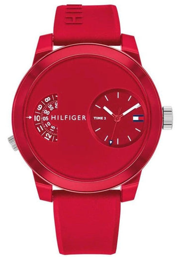  Shop Authentic Tommy Hilfiger Denim Red Dial Red Rubber Strap Watch for Men - 1791557 - Luxxuri