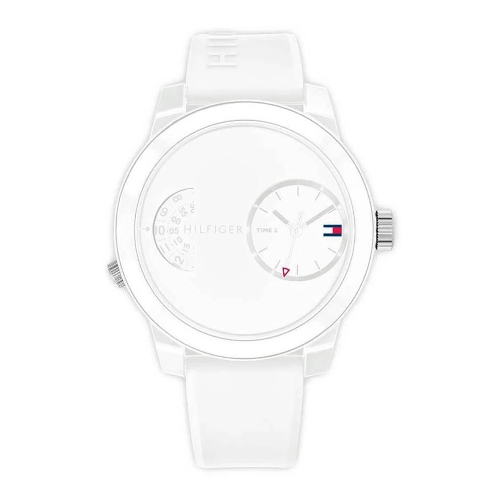  Shop Authentic Tommy Hilfiger Denim White Dial White Rubber Strap Watch for Men - 1791558 - Luxxuri