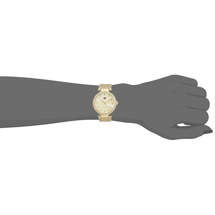  Shop Authentic Tommy Hilfiger Lynn Quartz Gold Dial Gold Mesh Bracelet Watch For Women - 1781864 - Luxxuri