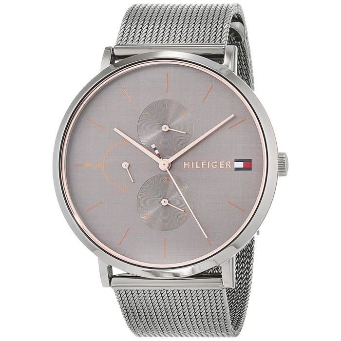  Shop Authentic Tommy Hilfiger Jenna Multifunction Grey Dial Grey Mesh Bracelet Watch For Women - 1781945 - Luxxuri