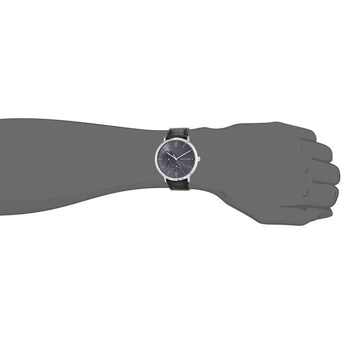  Shop Authentic Tommy Hilfiger Brooklyn Black Dial Black Leather Strap Watch for Men - 1791509 - Luxxuri