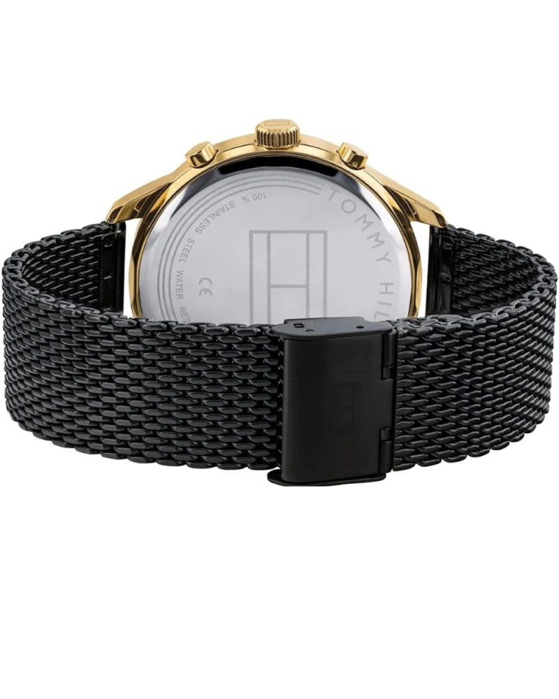  Shop Authentic Tommy Hilfiger Chase Quartz Black Dial Black Mesh Bracelet Watch for Men - 1791580 - Luxxuri