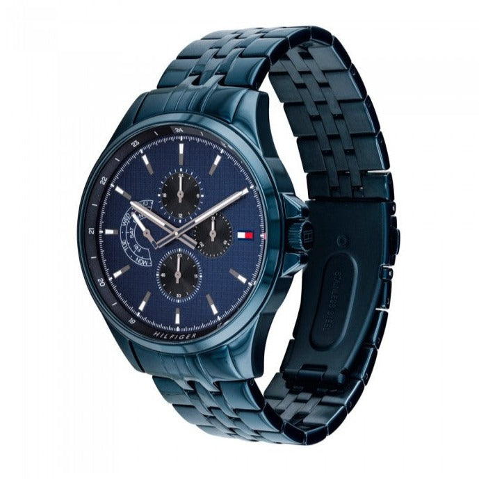  Shop Authentic Tommy Hilfiger Shawn Quartz Blue Dial Blue Steel Strap Watch for Men - 1791618 - Luxxuri