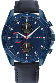  Shop Authentic Tommy Hilfiger Parker Chronograph Quartz Blue Dial Blue Leather Strap Watch For Men - 1791839 - Luxxuri